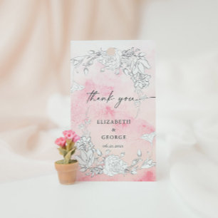 monogramme floral moderne mariage étiquettes cadea