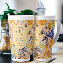 Monogramme floral mystique florissant Mug latte be