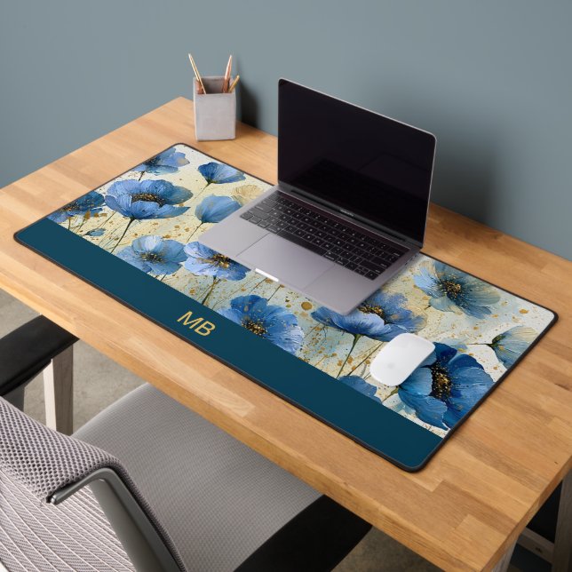 Monogramme floral Navy Crème Or Luxe  (Bureau 2)