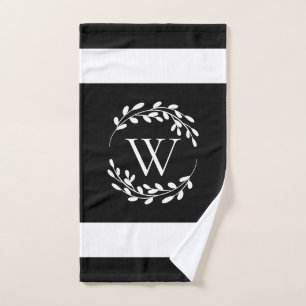Monogramme floral noir et blanc