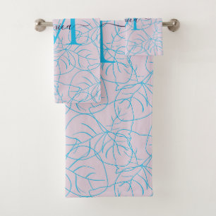 Monogramme Floral rose moderne Nom Design