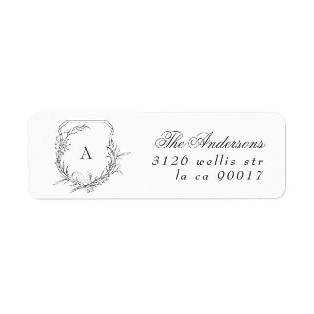 monogramme floral vintage classique (Devant)