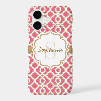 Monogramme Fuchsia et Gold Quatrefol