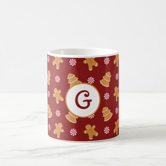 Monogramme 'G' Gingerbread Cookie Christmas Mug (Centre)