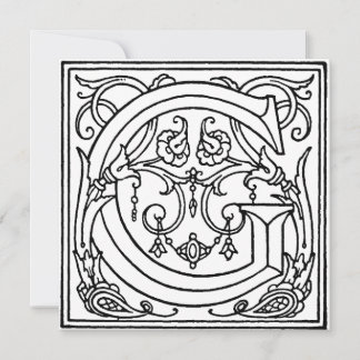 Monogramme G Modèle floral noir et blanc initial