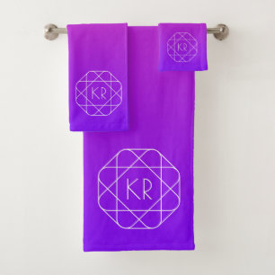 Monogramme géométrique cool   Violette violette ma