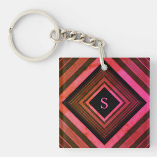 Monogramme géométrique rose rustique Carré moderne
