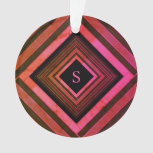 Monogramme géométrique rose rustique Carré moderne