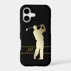Monogramme Golfeur Silhouette Or