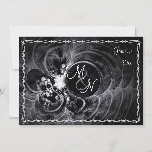 Monogramme gothique Faire-part de mariage (Devant)