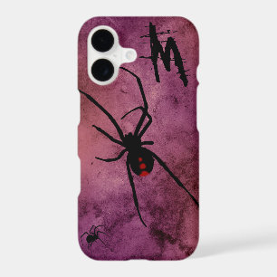 Monogramme gothique Halloween de veuve noire araig