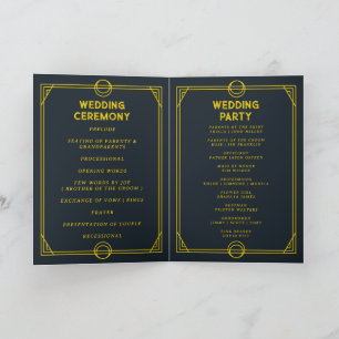 monogramme gothique pliable carte de programme de 