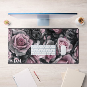Monogramme gothique rose et noir Rose