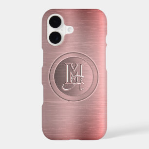Monogramme Gravé Acier Rose Métallisé