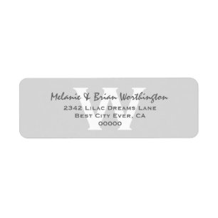 Monogramme gris argent moderne Mariage V12