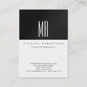 Monogramme gris blanc couleur Carte de visite