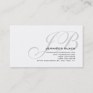 Monogramme Gris Blanc Couleur Tons Carte de visite