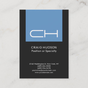 Monogramme gris bleu Carte de visite professionnel