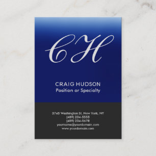 Monogramme gris bleu Carte de visite professionnel