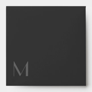 Monogramme gris moderne Enveloppes personnalisées