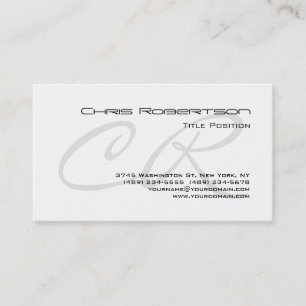 Monogramme gris noir blanc Carte de visite de char