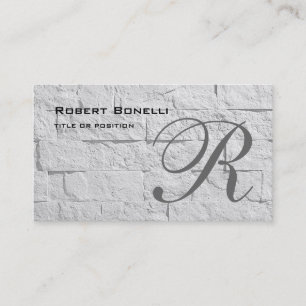 Monogramme gris noir Carte de visite en brique mur