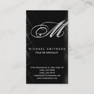 Monogramme Gris Noir Consultant Carte de visite