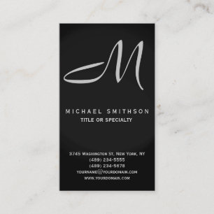 Monogramme Gris Noir Consultant Carte de visite