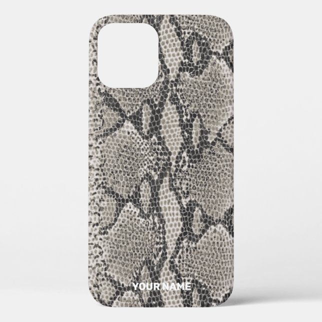 Monogramme Gris Snakeskin Coque-Mate coque iphone (Verso)