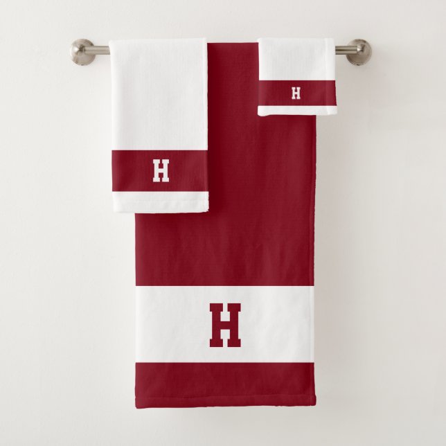 Monogramme H sur Crimson et Blanc (En situation)