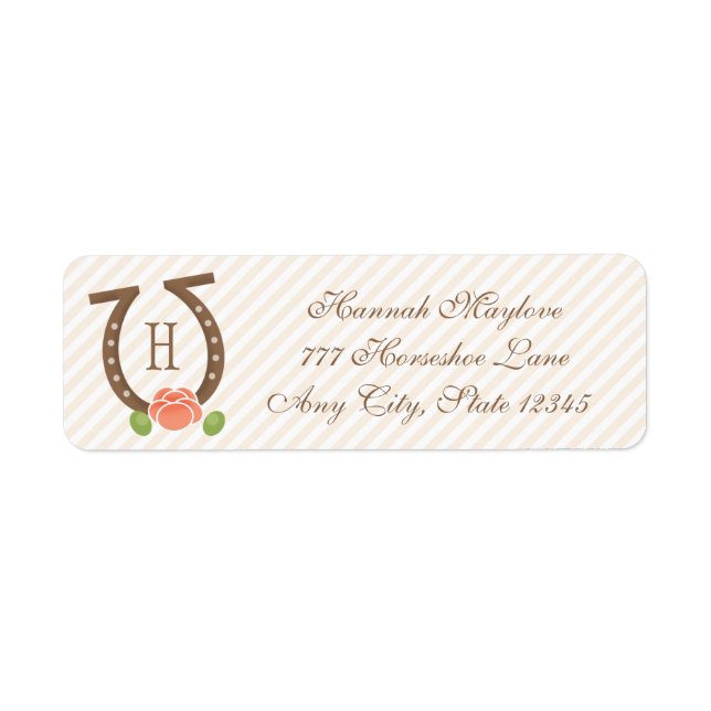 MONOGRAMME HORSESHOE ET ROSE RETOUR ADRESSE (Devant)