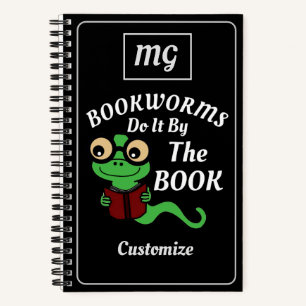 Monogramme Humour de ver de livre noir personnalis