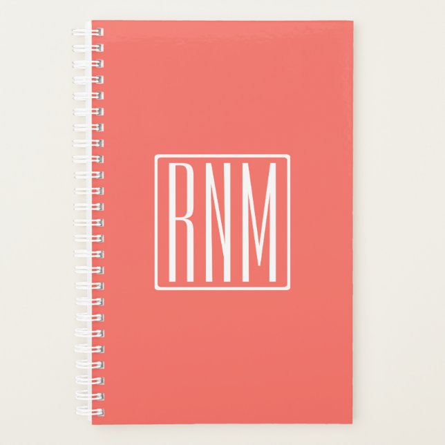 Monogramme initial | Blanc Sur Le Corail (Devant)