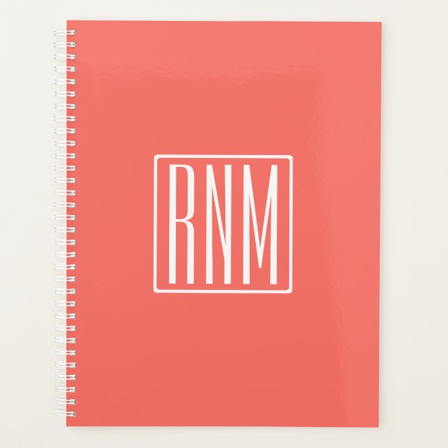 Monogramme initial | Blanc Sur Le Corail (Devant)