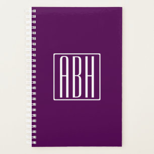 Monogramme initial   Blanc Sur Violet Profond