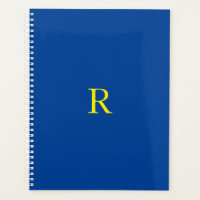 Monogramme initial bleu jaune couleur brillant 202