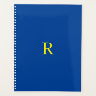 Monogramme initial bleu jaune couleur brillant 202