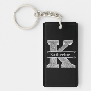 Monogramme initial d'argent K personnalisé Votre n