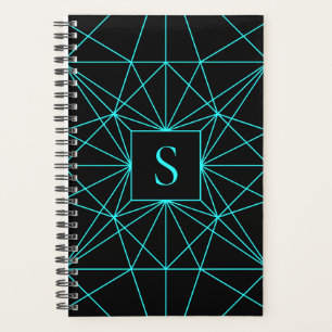 Monogramme initial   Design géométrique turquoise