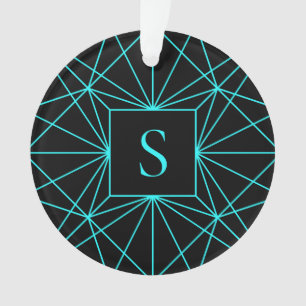 Monogramme initial   Design géométrique turquoise