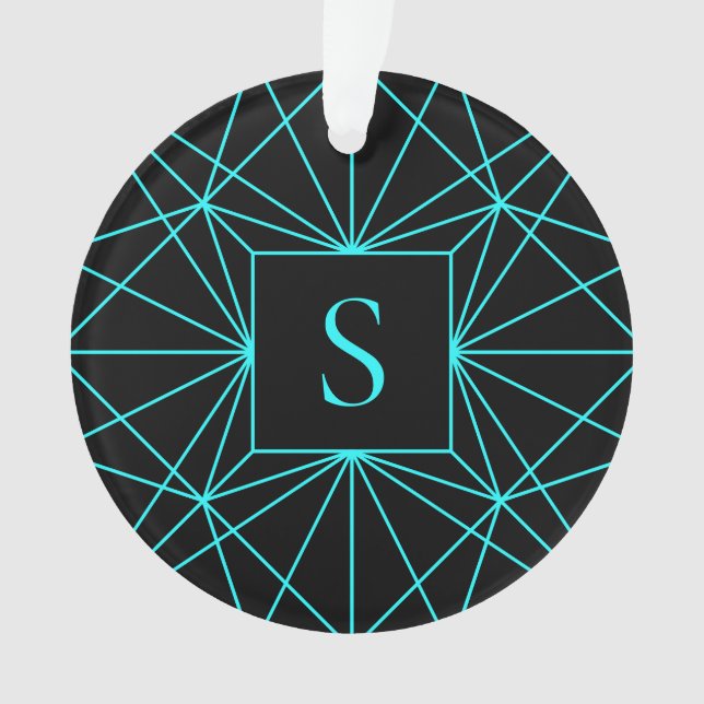 Monogramme initial | Design géométrique turquoise (devant)