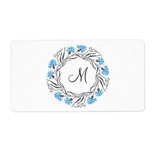 Monogramme initial du cercle de Cornflower de poin