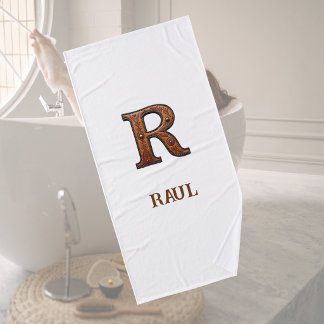 Monogramme Initial En Cuir Outils De L'Ouest R