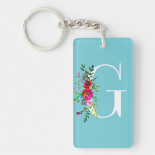 Monogramme initial floral de lettre G couleur pers