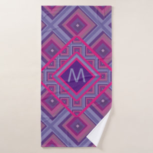 Monogramme initial Geo violet rose diamant Motif