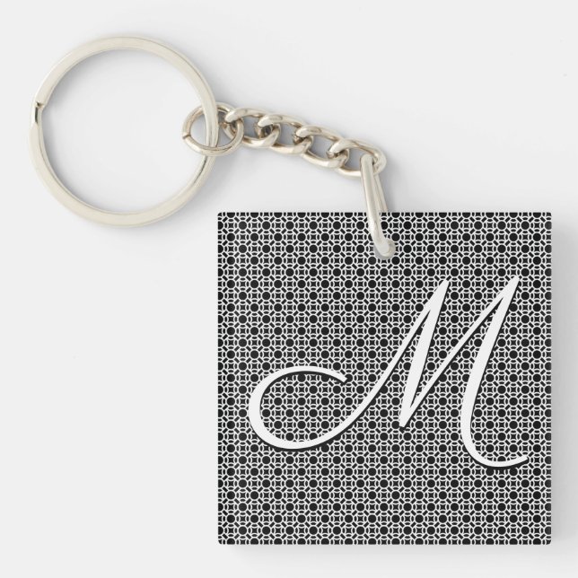 Monogramme initial géométrique noir et blanc (Devant)