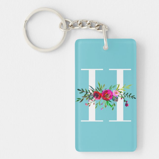 Monogramme initial lettre H floral couleur personn (Devant)