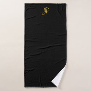 Monogramme initial manuscrit Modèle d'or noir