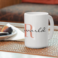 Monogramme Initial, mon monde, Mug de café classiq
