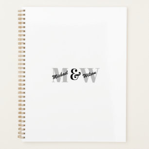 Monogramme initial noir et blanc personnalisé